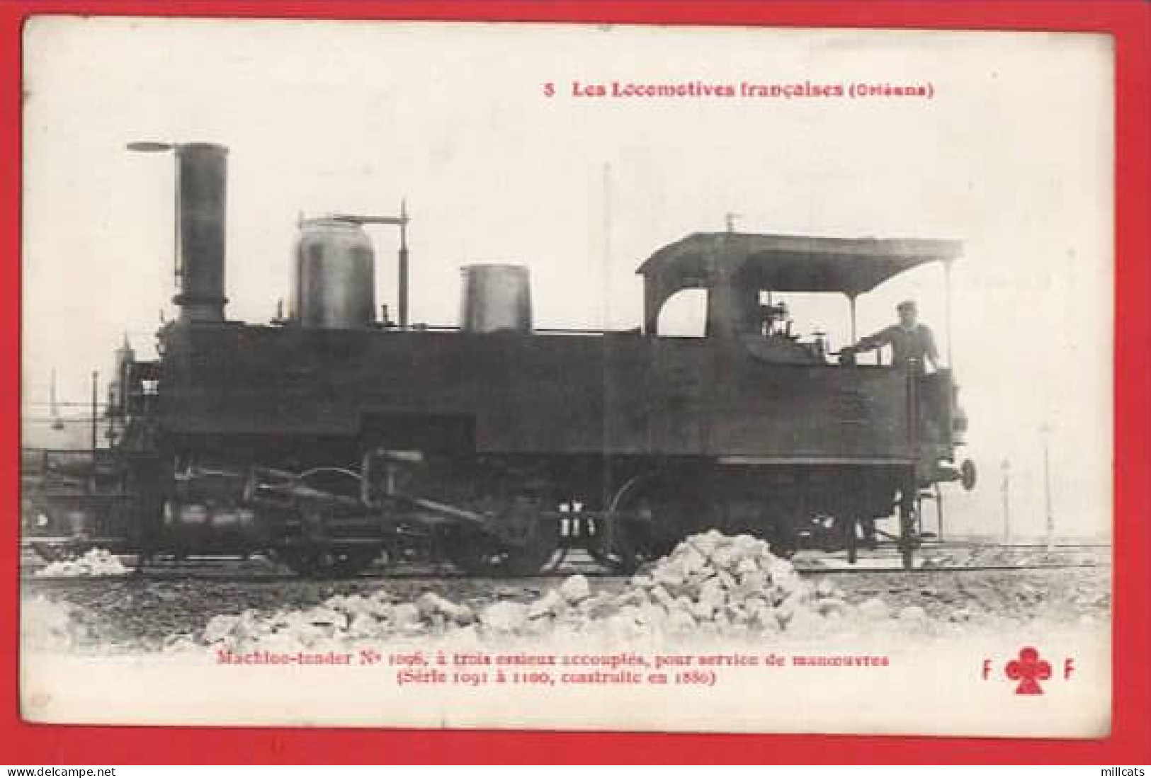 LES LOCOMOTIVES FRANCAISES  ORLEANS    CARD 8 MACHINE TENDER No 1096   - Trenes