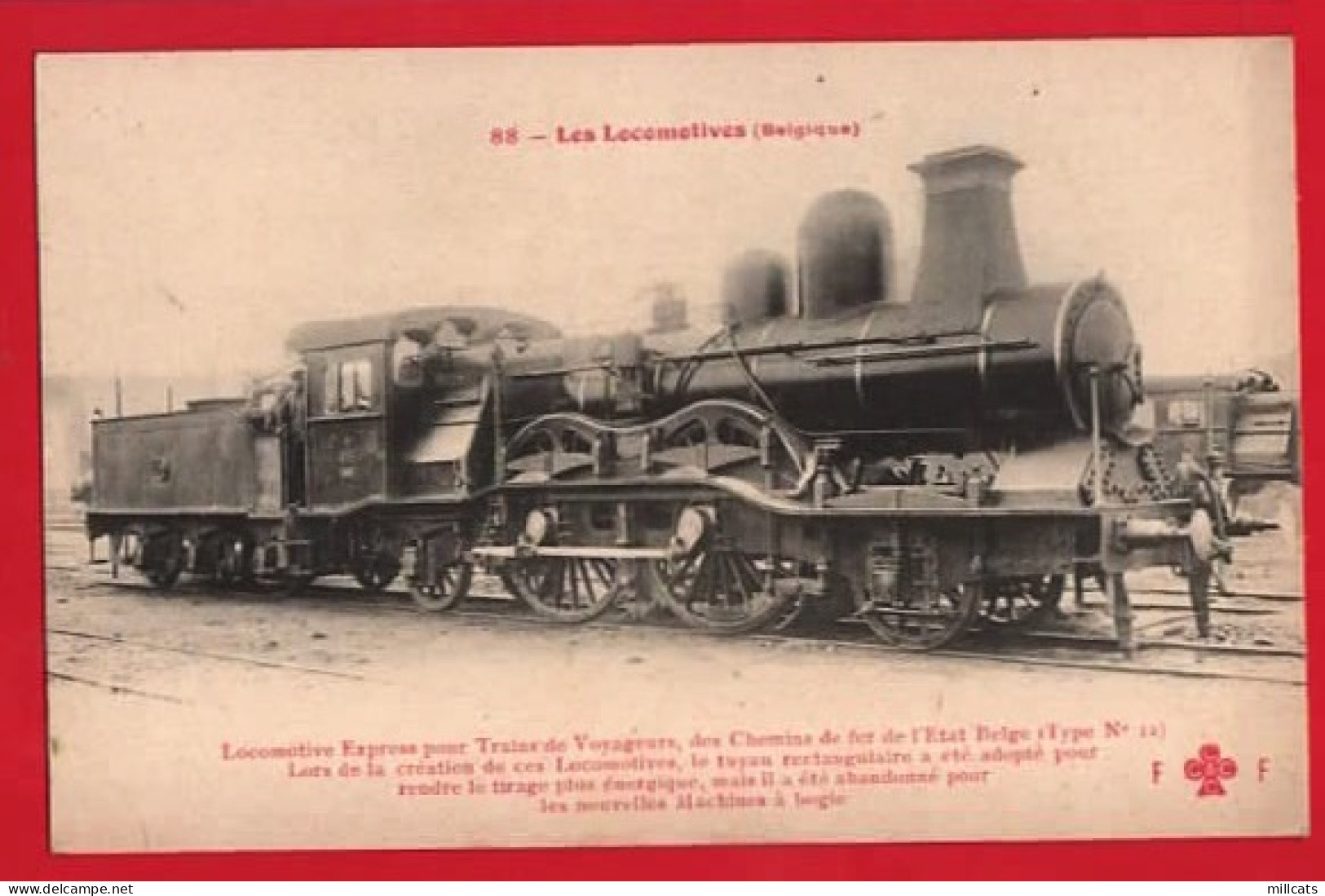LES LOCOMOTIVES BELGE  CARD  88 MACHINE  No 2154 - Trenes
