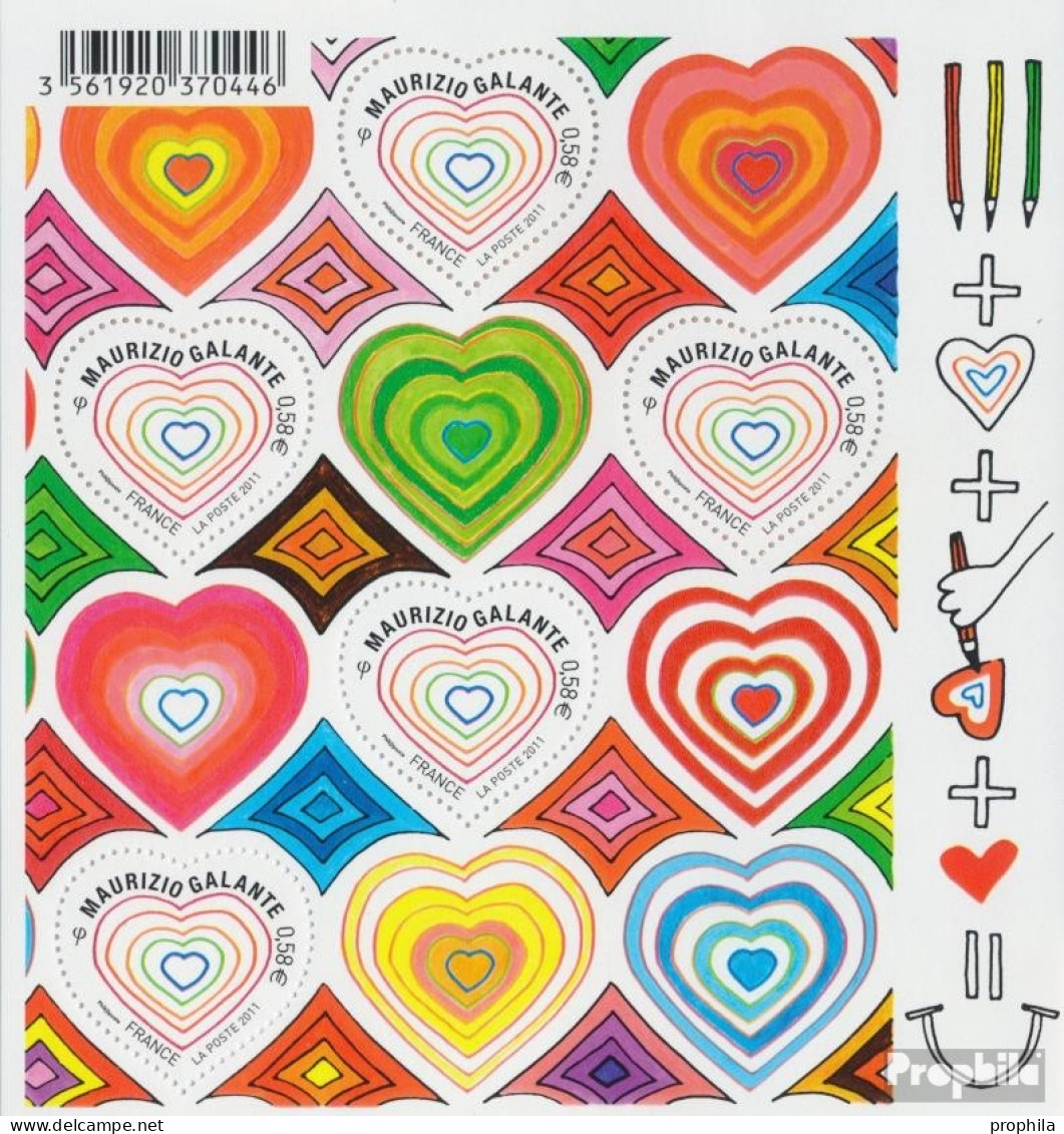 Frankreich 5021Klb Kleinbogen (kompl.Ausg.) Postfrisch 2011 Grußmarken: Valentinstag - Unused Stamps