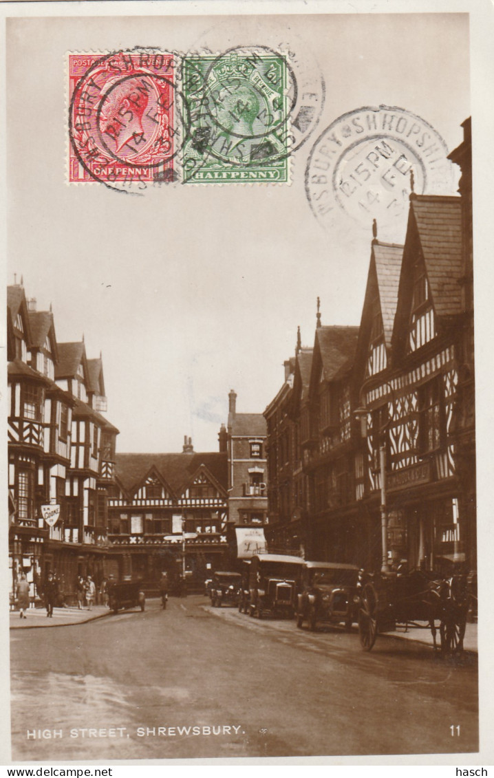 4932 3 Shrewsbury, High Street. (Postmark 1934.   - Shropshire