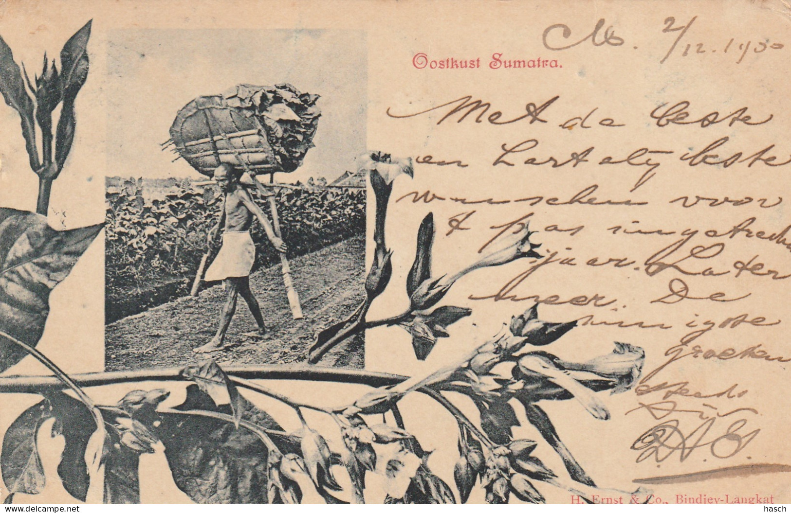 4932 5 Oostkust Sumatra. (Postmark 1900)   - Indonésie