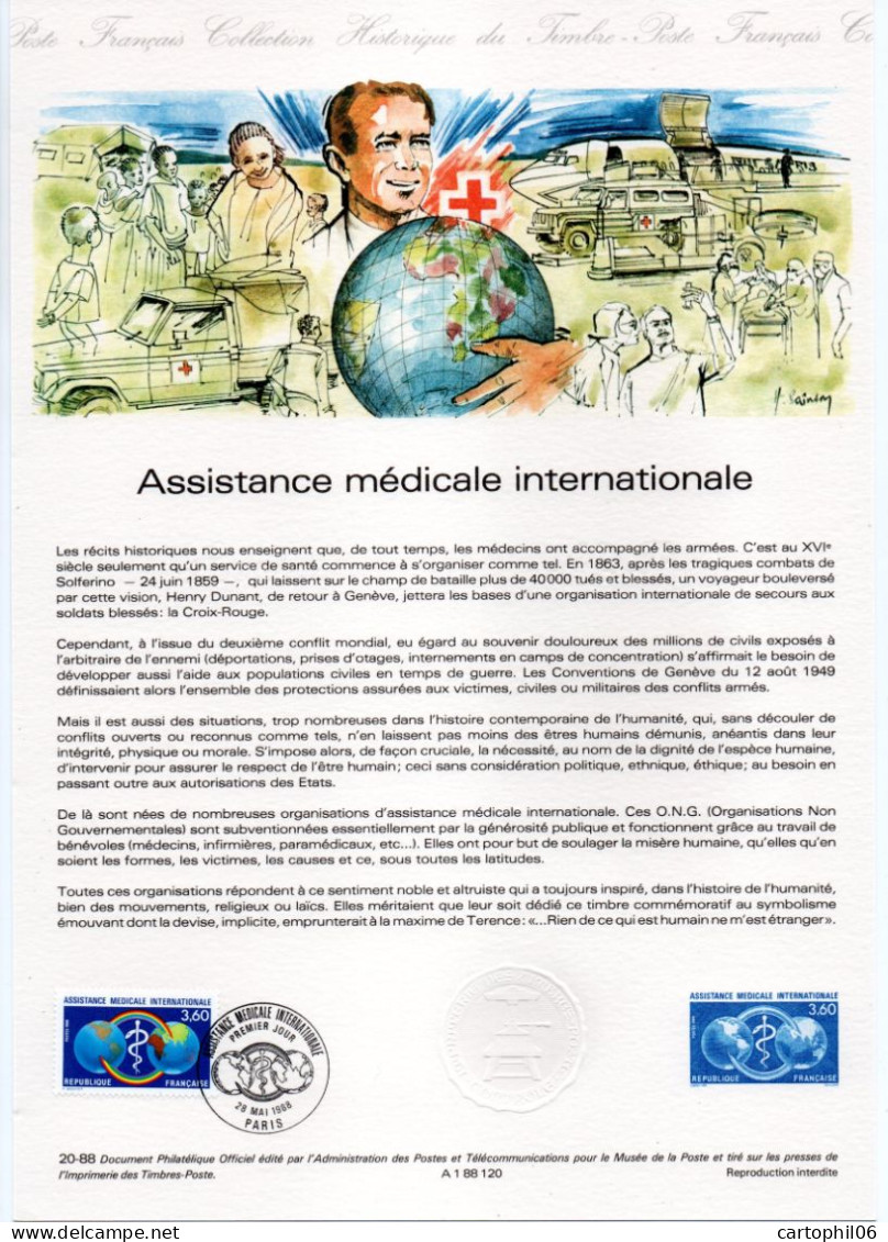 - Document Premier Jour L'ASSISTANCE MÉDICALE INTERNATIONALE - PARIS 28.5.1988 - - Erste Hilfe