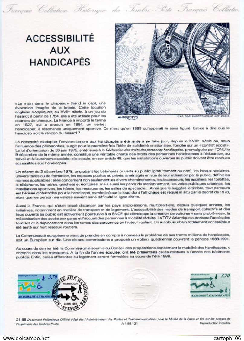 - Document Premier Jour L'ACCESSIBILITÉ AUX HANDICAPÉS - LYON 28.5.1988 - - Behinderungen