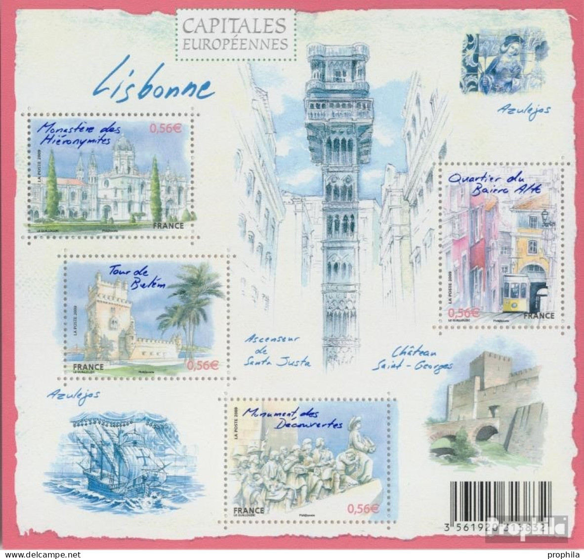 Frankreich Block112 (kompl.Ausg.) Postfrisch 2009 Hauptstädte Europas - Lissabon - Unused Stamps