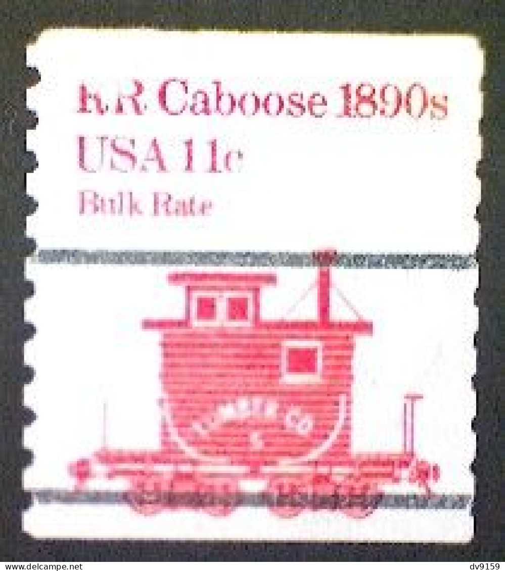 United States, Scott #1905a, Used(o), 1984 Coil, Transportation Series: Caboose Of 1890s, 11¢, Red - Usati