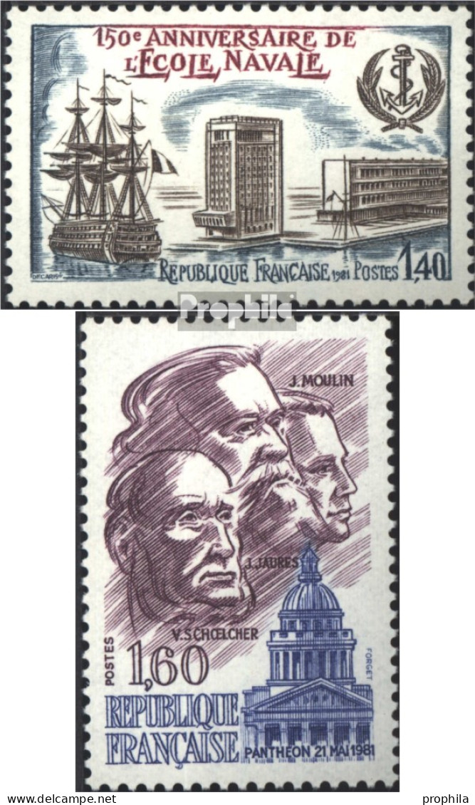 Frankreich 2288,2290 (kompl.Ausg.) Postfrisch 1981 Seekadettenschule, Pantheon - Unused Stamps