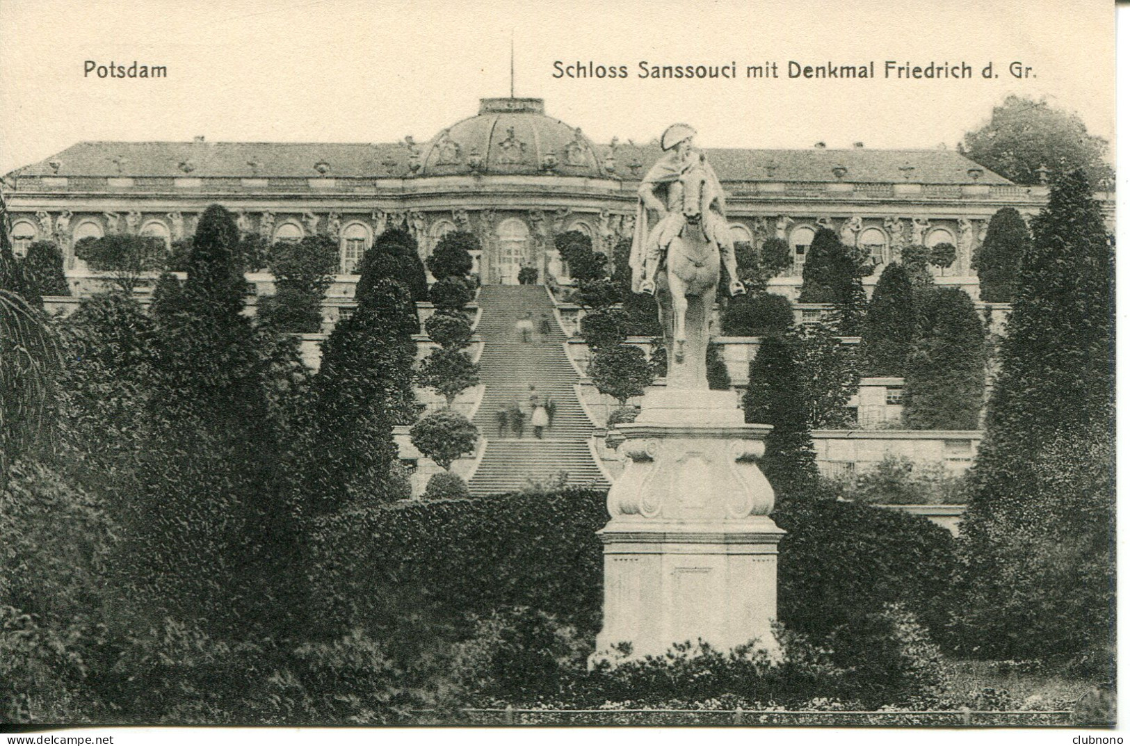 CPA - POTSDAM  -  SCHLOSS SANSSOUCI MIT DEM DENKMAL FRIEDRICH D.GR. - Potsdam