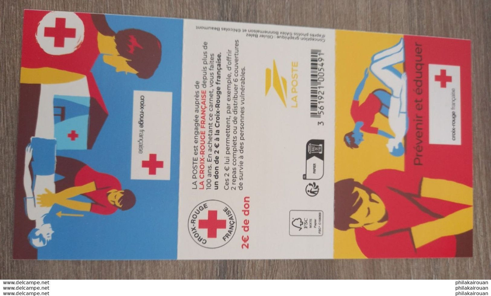 Carnet 2023 Croix-Rouge 10 TVP LV +don Humanité Unité Impartialité Neutralité Volontariat Universalité Indépendance Neuf - Red Cross