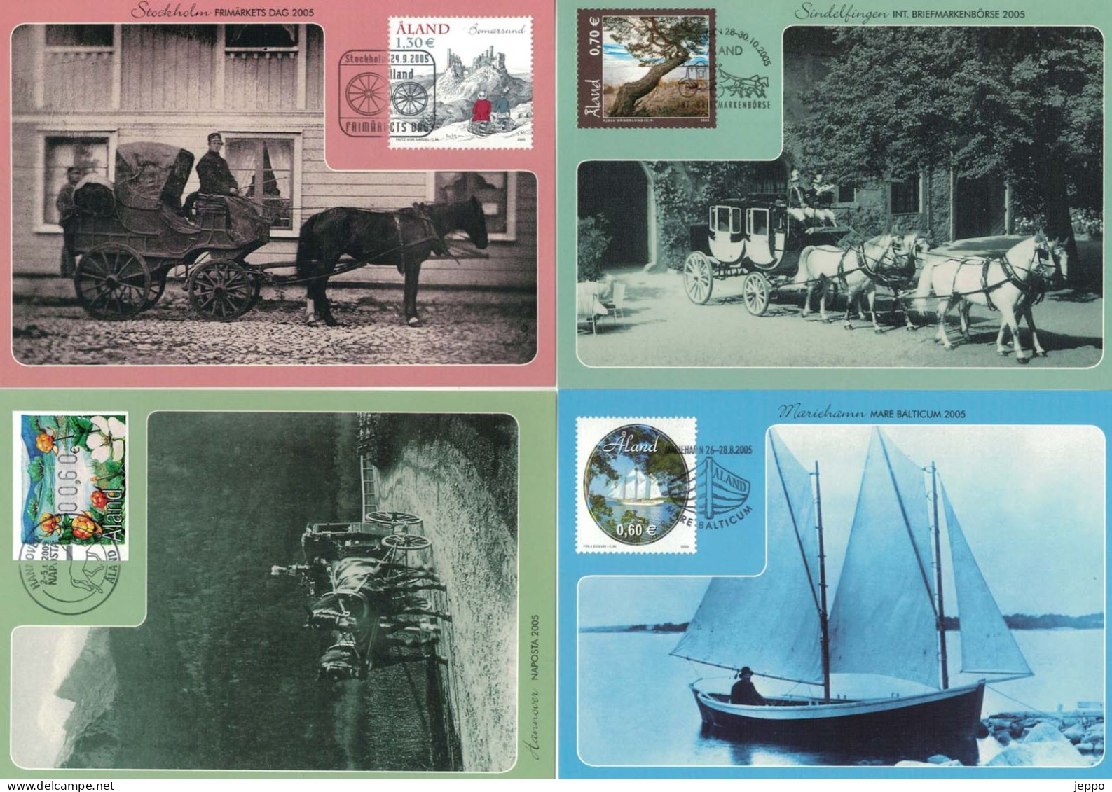 2005 Aland Islands, Exhibition Cards Set, 10 Diffirent. - Ålandinseln