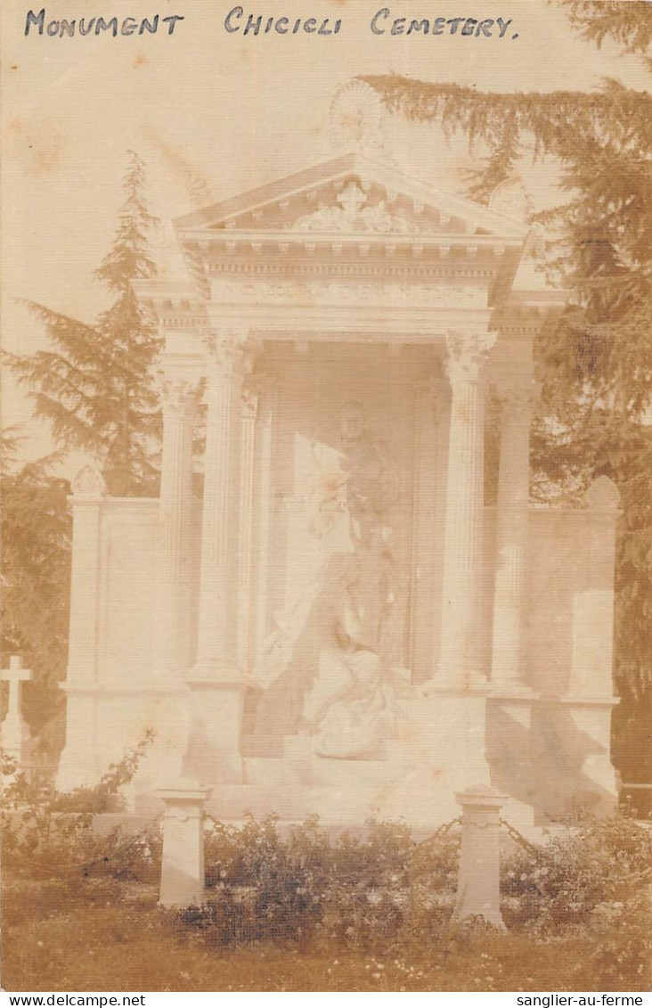 CPA / TURQUIE / CARTE PHOTO / MONUMENT CHICICLI CEMETERY / CONSTANTINOPLE / STAMBOUL - Turchia