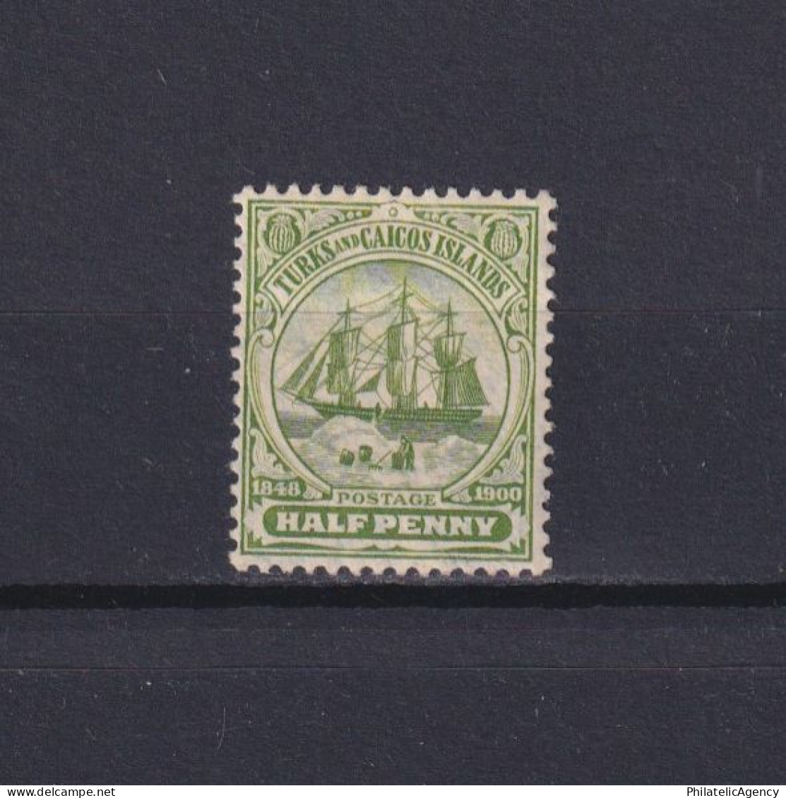 TURKS & CAICOS 1905, SG #110, Wmk Mult Crown CA, Ships, MH - Turks & Caicos