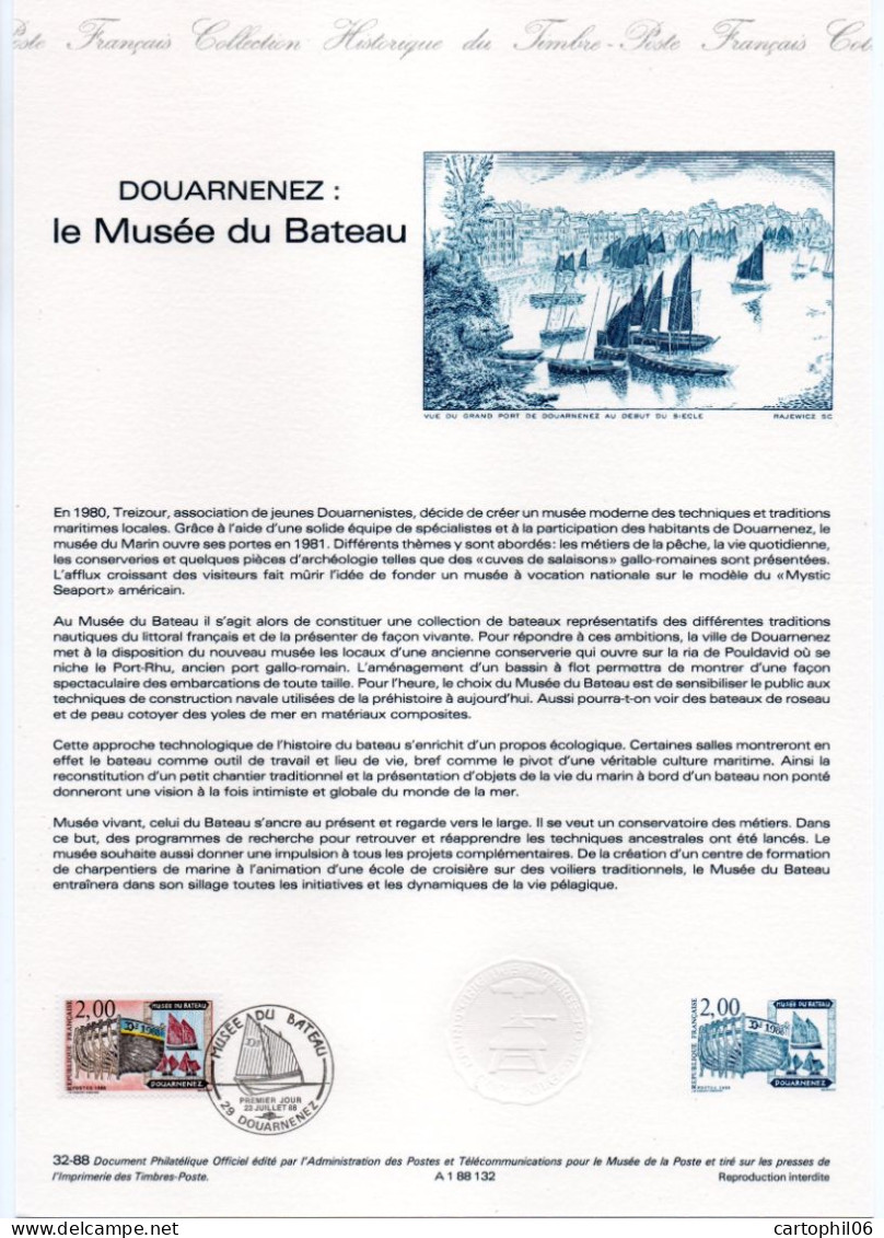 - Document PREMIER JOUR DOUARNENEZ 23.7.1988 - Le Musée Du Bateau - - Documentos Del Correo