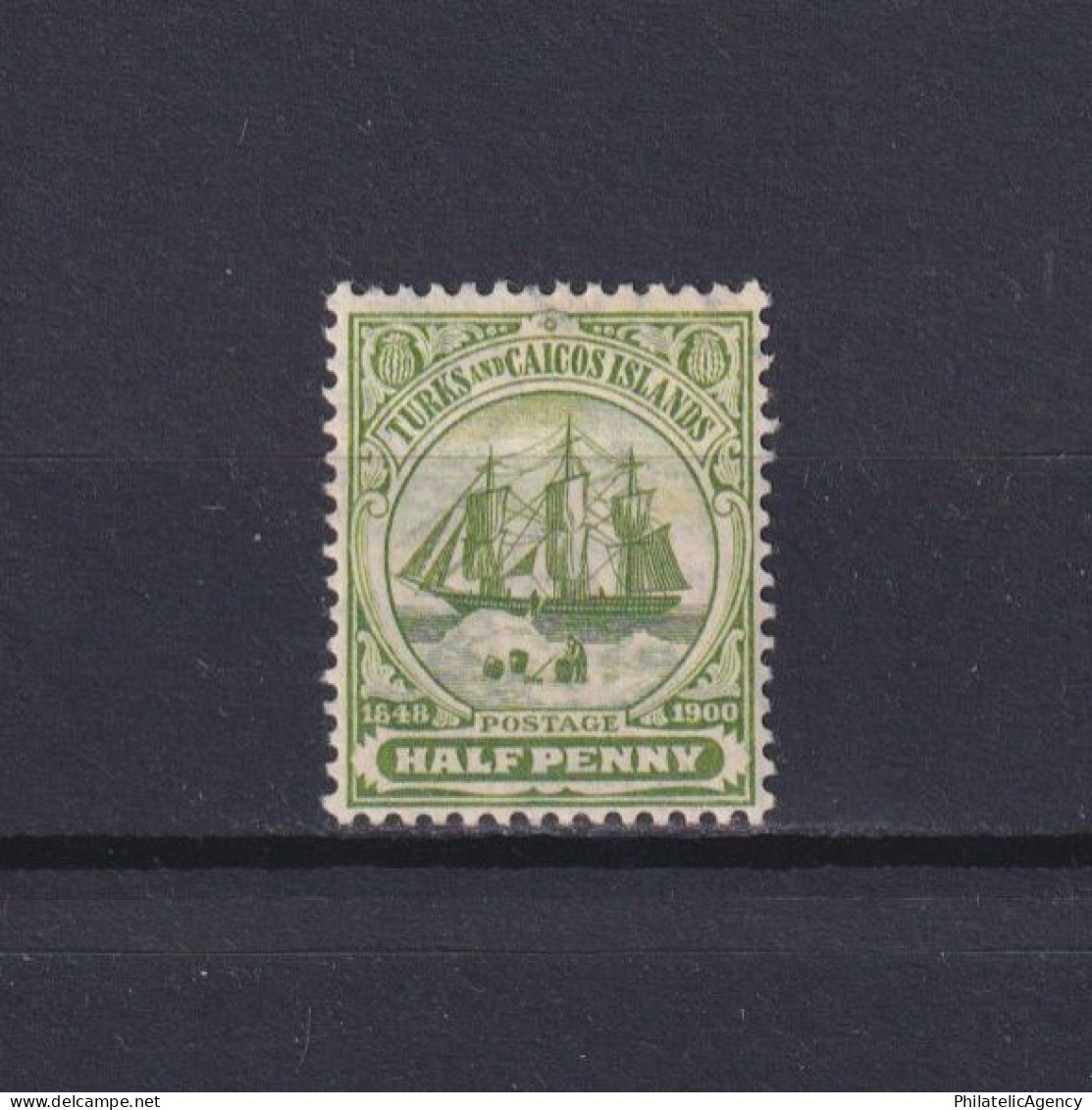 TURKS & CAICOS 1905, SG #110, Wmk Mult Crown CA, Ships, MH - Turcas Y Caicos