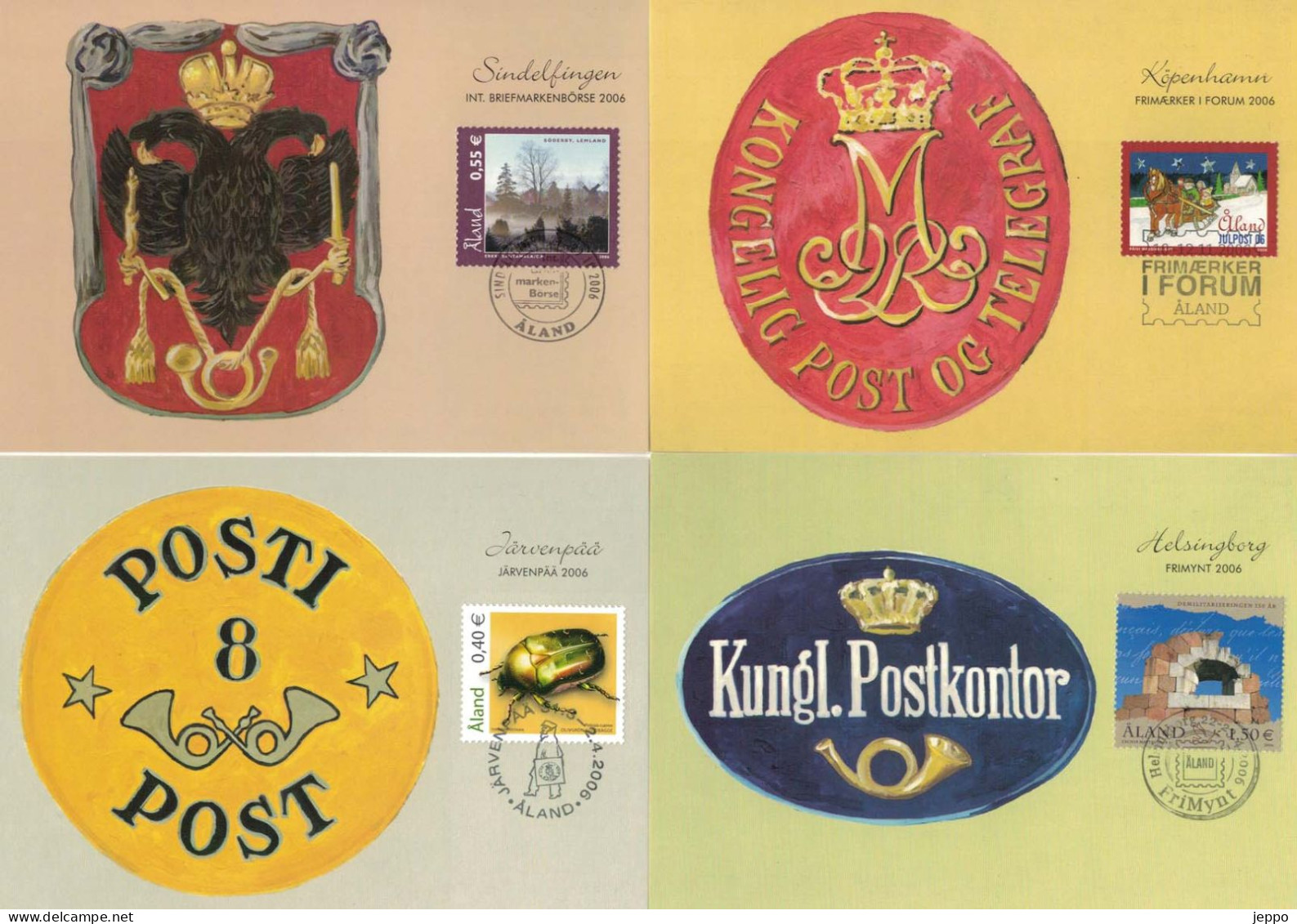 2006 Aland Islands, Exhibition Cards Set, 9 Diffirent. - Ålandinseln