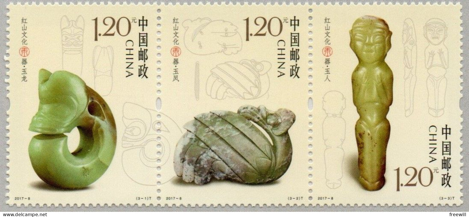 Chine , China  Objets De Jade  2017 XXX - Unused Stamps