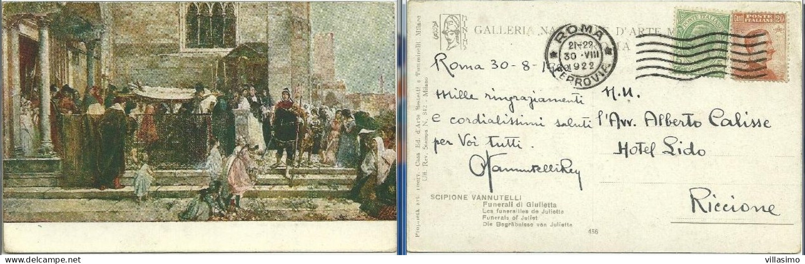 Galleria Nazionale D’Arte Moderna In Roma - Scipione Vannutelli - Funerali Di Giulietta - V. 1922 - Pintura & Cuadros