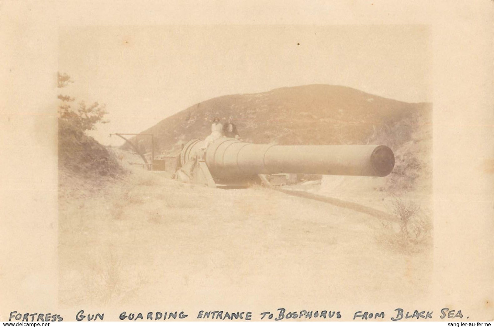 CPA / TURQUIE / CARTE PHOTO / FORTRESS GUN GUARDING ENTRANCE TO BOSPHORUS FROM BLAKC SEA - Turchia