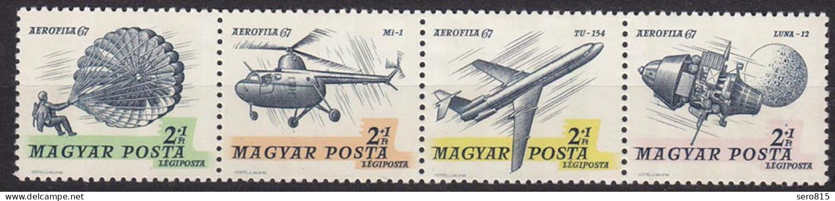 Ungarn - Hungary 1967 Mi. 2351-2354 Postfrisch 4er Strip AEROFILA '67   (70468 - Otros & Sin Clasificación