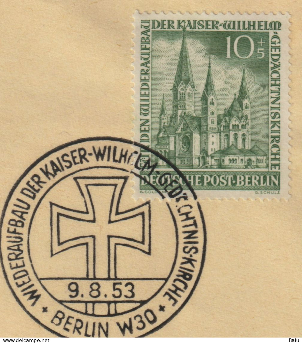 Berlin 1953 10 Pfg. Gedächtniskirche Michel Nr. 107 FDC, Michel 150,-€, Siehe 2 Scans - 1948-1970