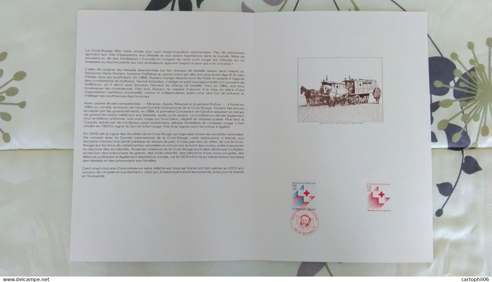 - Document Premier Jour 125e ANNIVERSAIRE DE LA CROIX-ROUGE - Henri DUNANT - LE BOURGET 19.11.1988 - - Rotes Kreuz