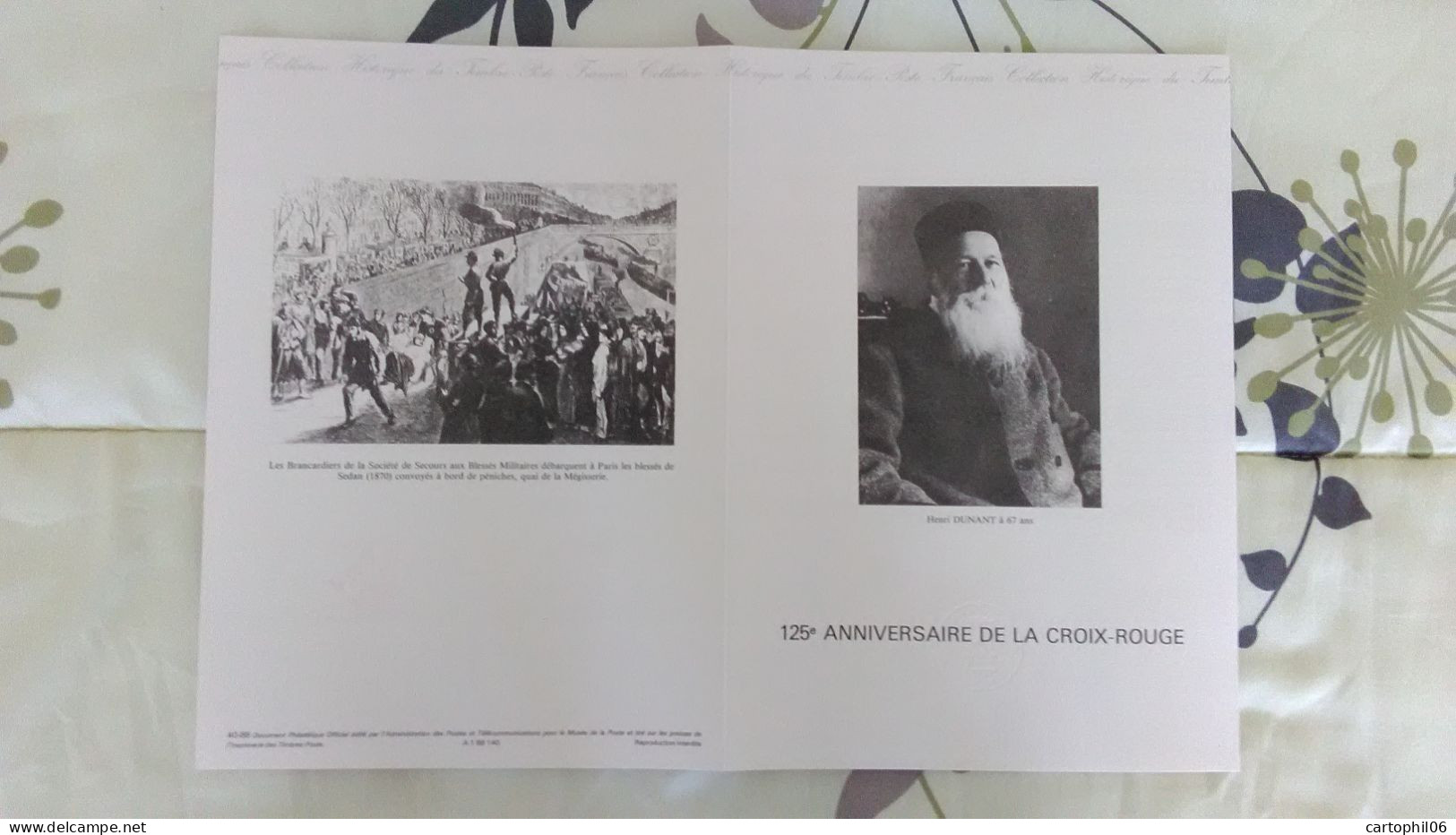 - Document Premier Jour 125e ANNIVERSAIRE DE LA CROIX-ROUGE - Henri DUNANT - LE BOURGET 19.11.1988 - - Rode Kruis