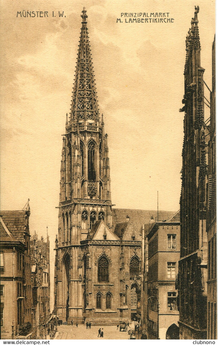 CPA - MUNSTER I.W. - PRINZIPALMARKT M. LAMBERTIKIRCHE (IMPECCABLE) - Muenster