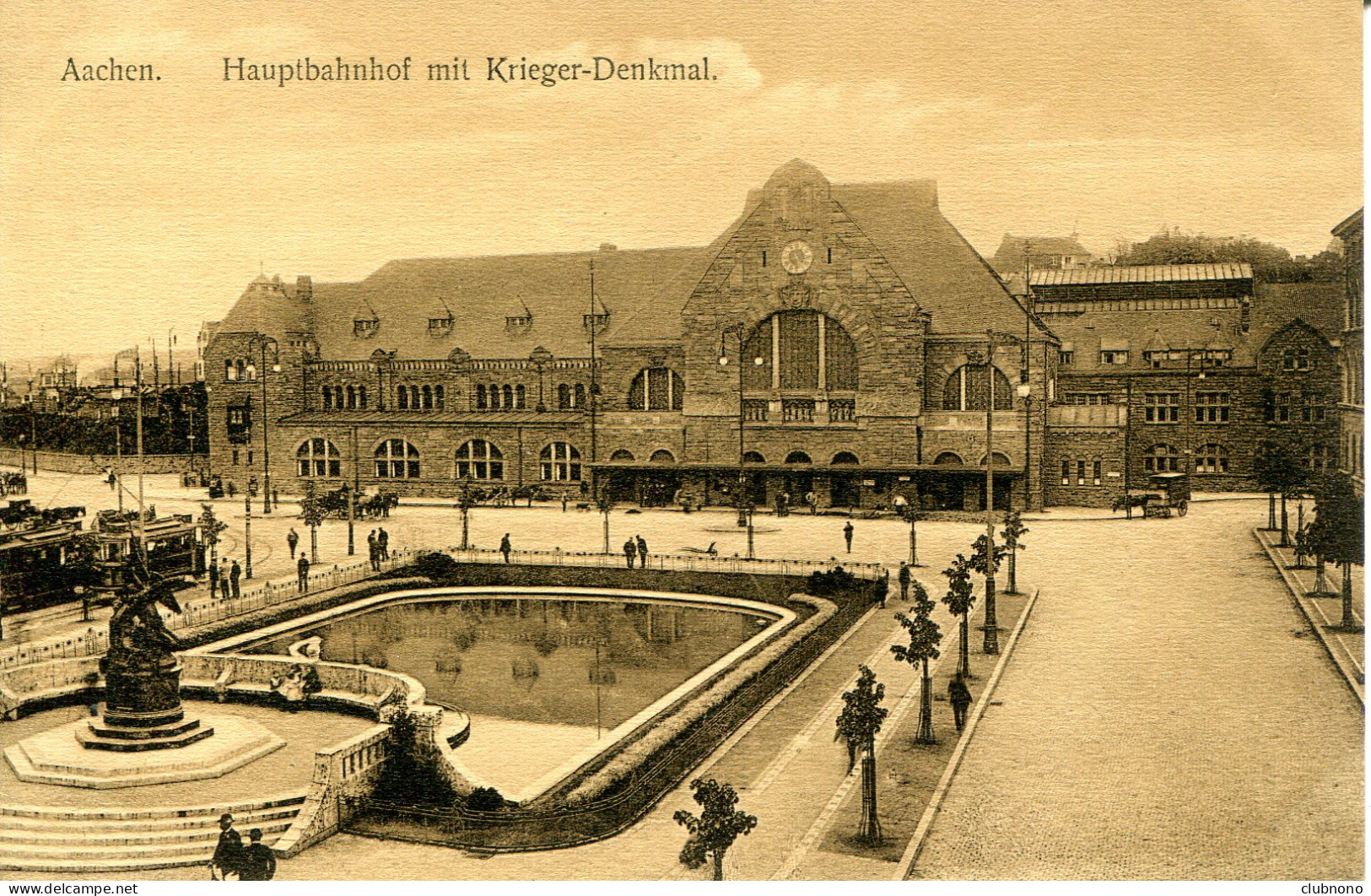 CPA - AACHEN - HAUPTBAHNHOF MIT KRIEGER-DENKMAL (IMPECCABLE) - Aachen