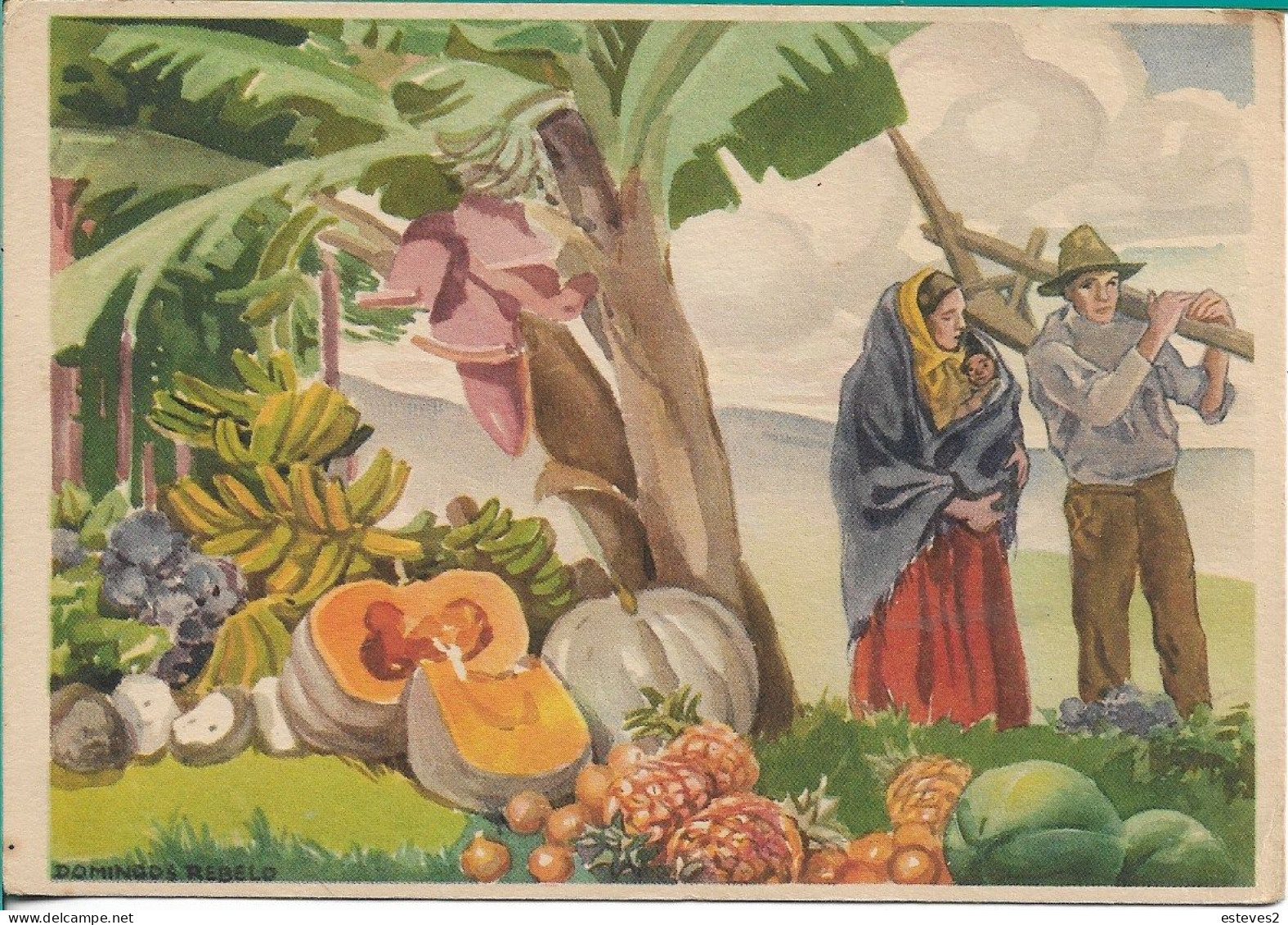 Portugal Postal Stationery , Watercolor By Domingos Rebelo , Azores , Azorian Fruits , Alverca 1963 Postmark - Entiers Postaux