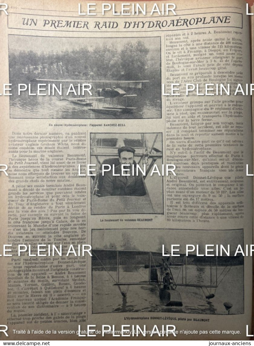 1912 Revue Sportive " LE PLEIN AIR " - BOXE - AUTOMOBILE MONT VENTOUX - HYDRO AÉROPLANE - ATHLÉTISME - NATATION - 1900 - 1949