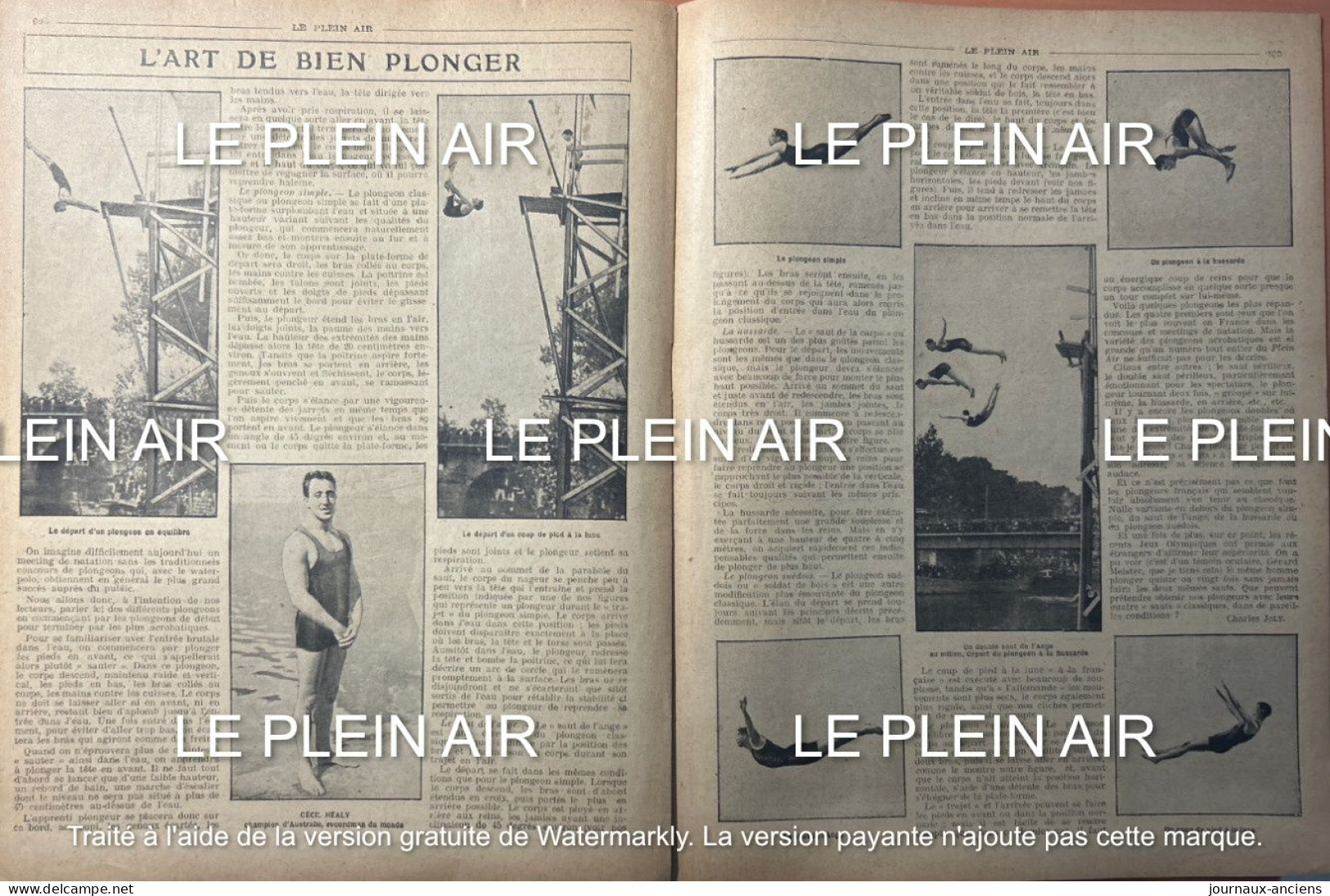 1912 Revue Sportive " LE PLEIN AIR " - BOXE - AUTOMOBILE MONT VENTOUX - HYDRO AÉROPLANE - ATHLÉTISME - NATATION