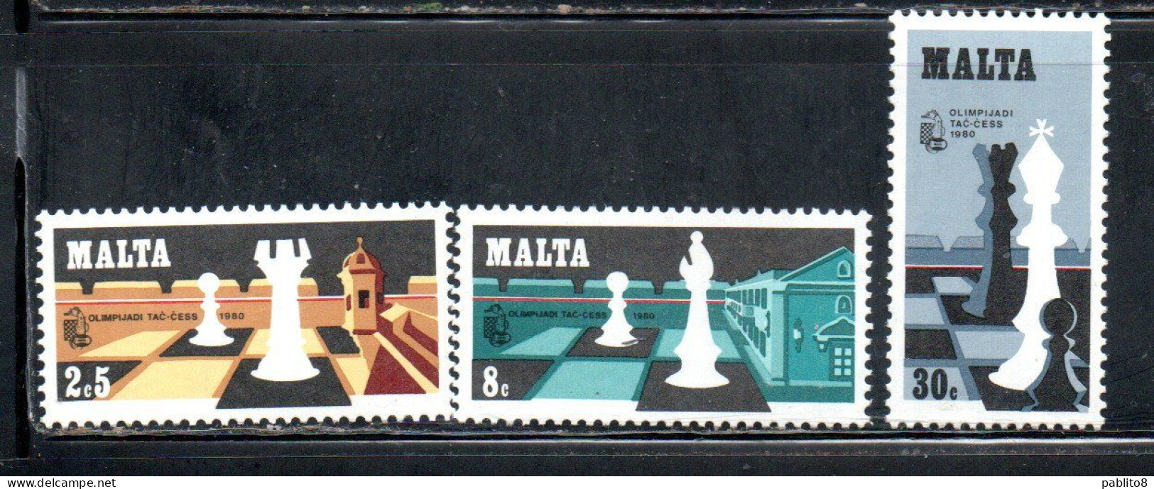 MALTA 1980 CHESS SCACCHI ÉCHECS COMPLETE SET SERIE COMPLETA MNH - Malta