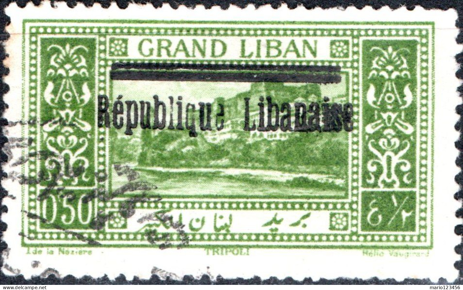 LIBANO, LEBANON, PAESAGGI, LANDSCAPE, 1927, USATI Scott:LB 73, Yt:FR-LB 85 - Usados