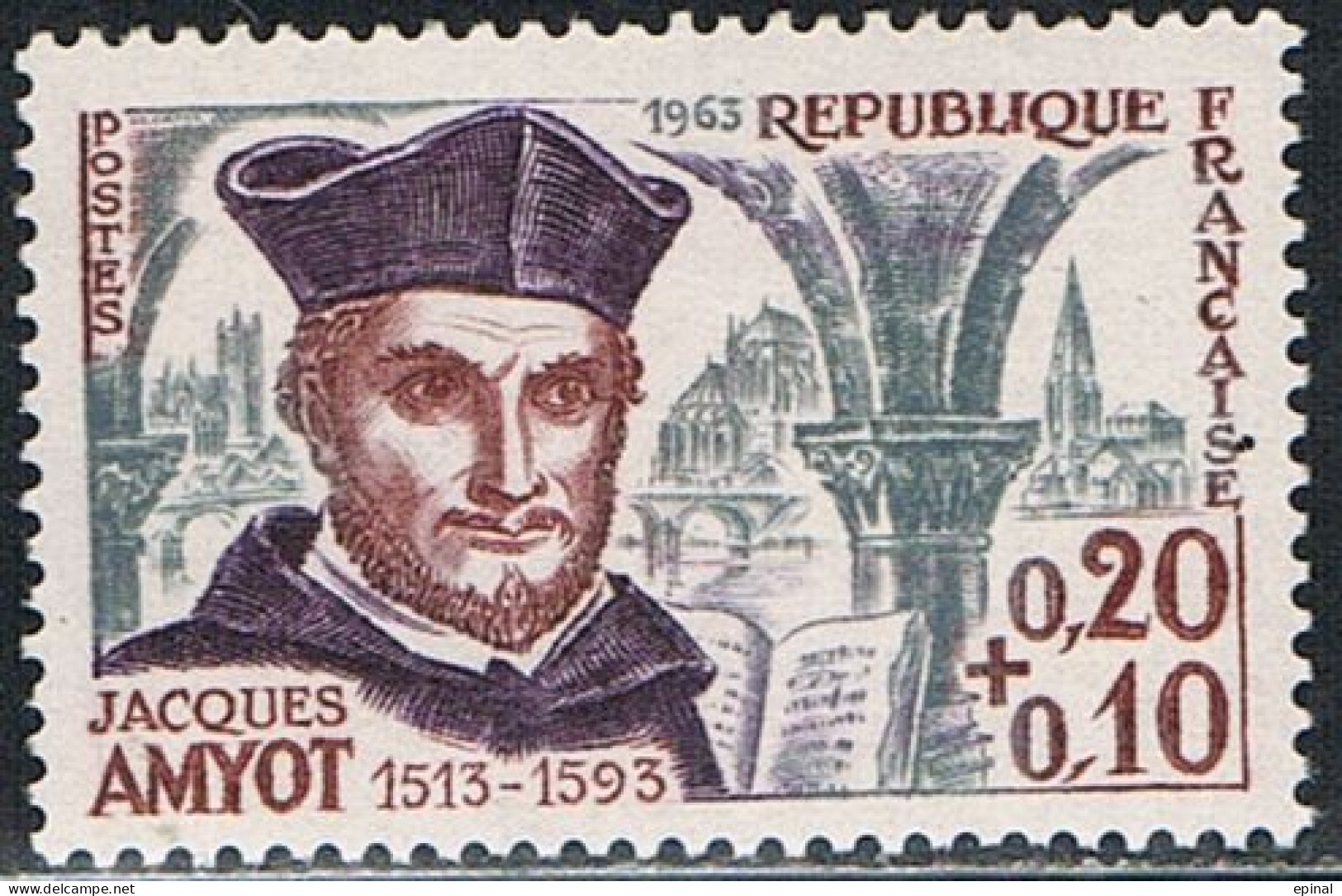 FRANCE : N° 1370 ** (Célébrités : Jacques Amyot : écrivain) - PRIX FIXE - - Unused Stamps