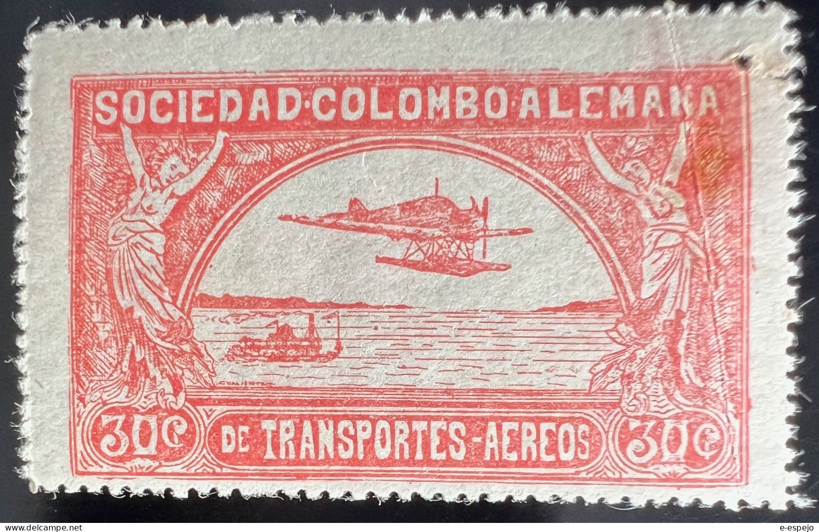 Kolumbien 1921: SCADTA: Landscape With Airplane Mi:CO-SCADTA 3 - Colombie