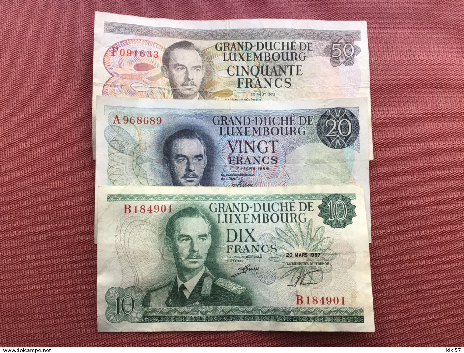 LUXEMBOURG Lot De 3 Billets Ayant Circulé - Luxembourg