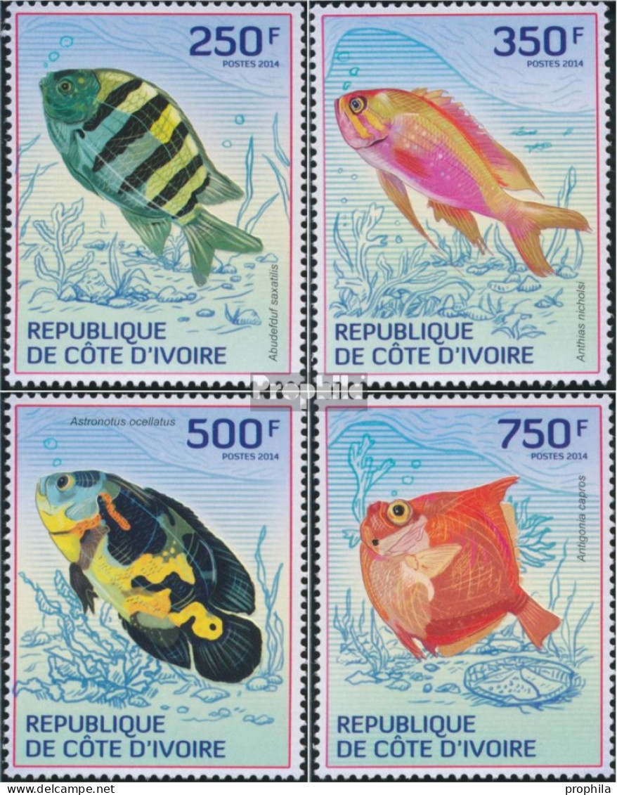 Elfenbeinküste 1509-1512 (kompl.Ausg.) Postfrisch 2014 Fische - Ivoorkust (1960-...)