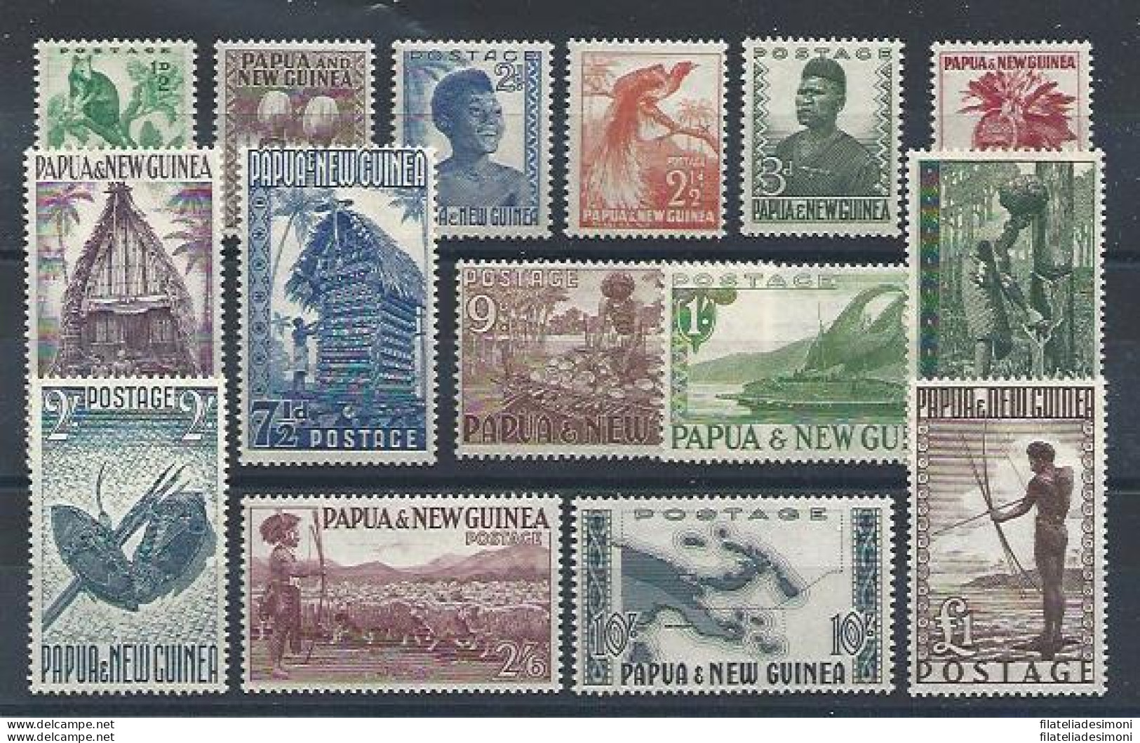 1952 Papua & New Guinea - Stanley Gibbons N. 1/15 - Ordinaria 15 Valori - MNH** - Altri & Non Classificati