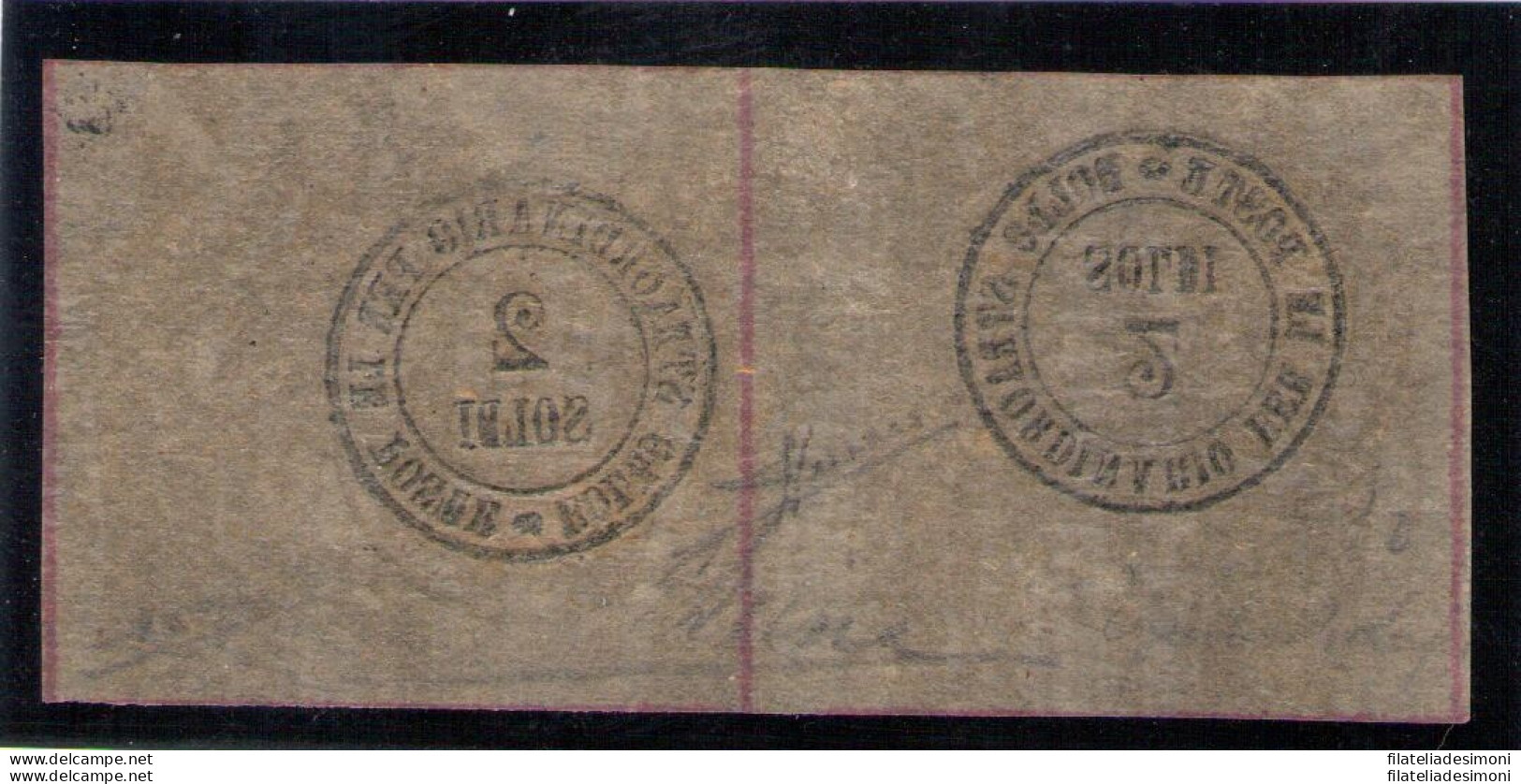 1854 TOSCANA, Giornali N° 1a  2s. Nero Tete-beche  Certificato Sorani MLH* - Tuscany