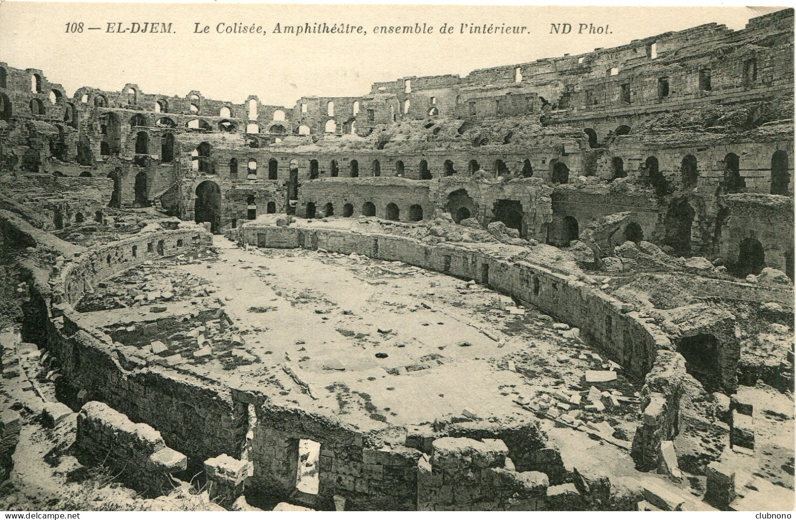 CPA - TUNIS -  EL DJEM - LE COLISEE, AMPHITHEATRE, ENSEMBLE DE L'INTERIEUR  (IMPECCABLE) - Tunisie