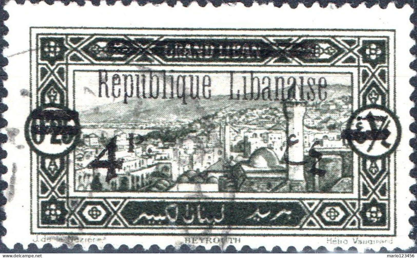 LIBANO, LEBANON, PAESAGGI, LANDSCAPE, 1927, USATI Scott:LB 81, Yt:FR-LB 90 - Usados