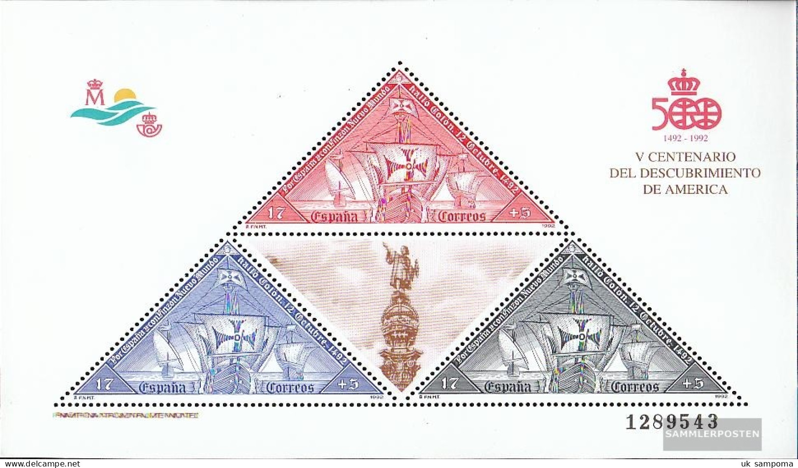 Spain Block42 (complete Issue) Unmounted Mint / Never Hinged 1992 Discovery America - Blocks & Sheetlets & Panes