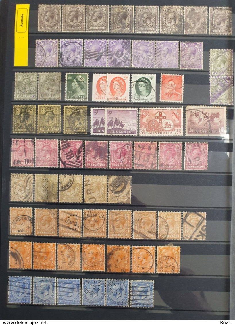 Australia And GB Stamps Collection - Collections (without Album)