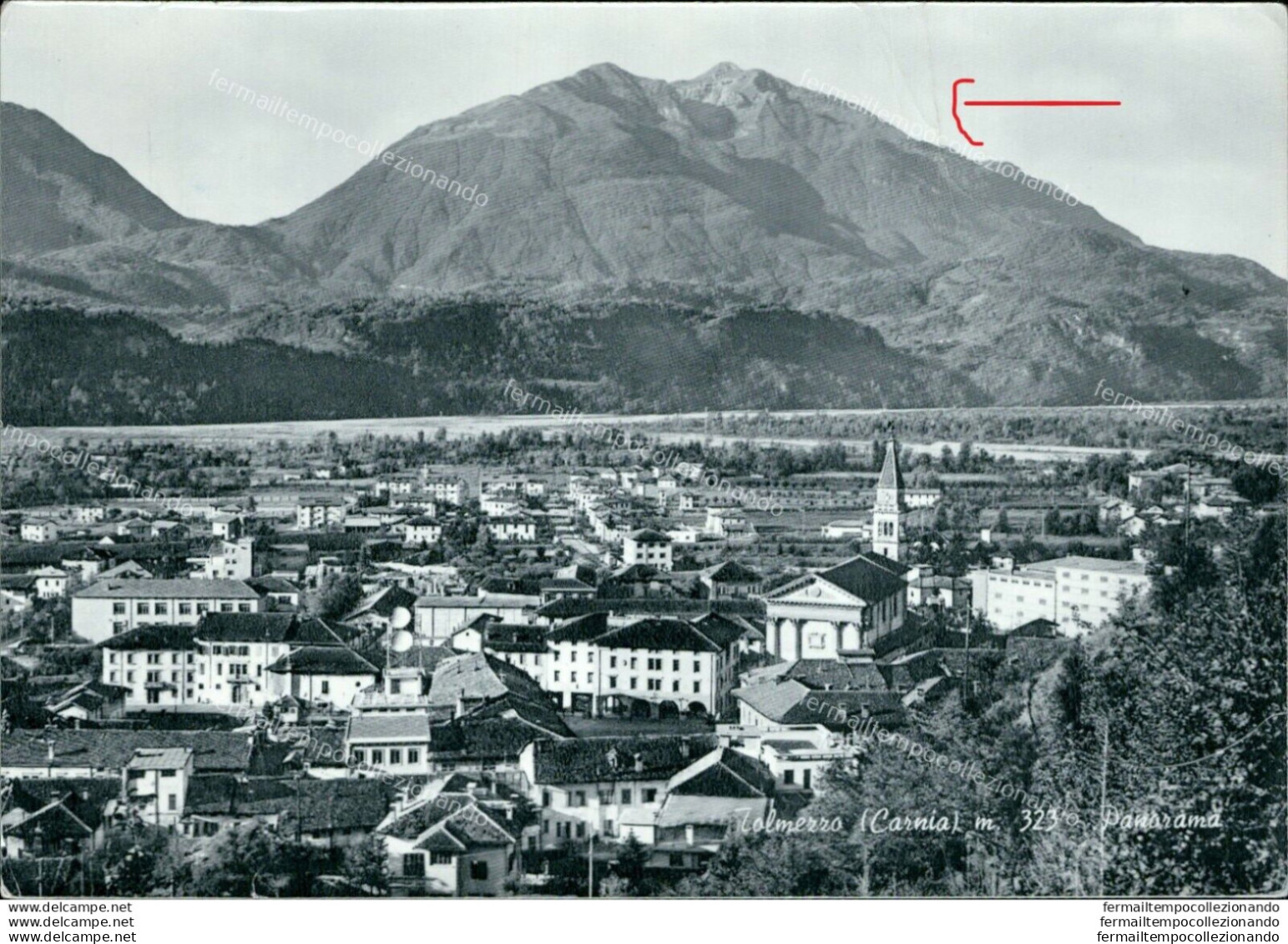 Ah451 Cartolina Tolmezzo Pieghe Panorama Provincia Di Udine - Udine