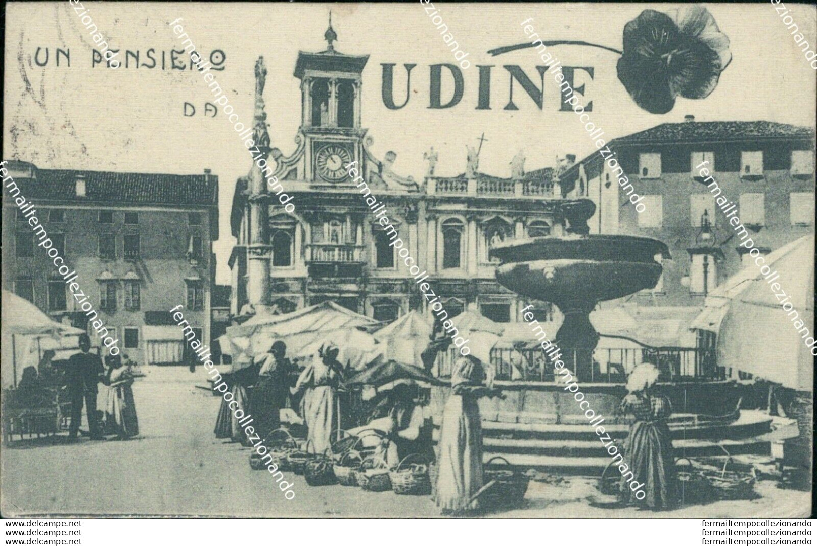 Bc62 Cartolina Un Pensiero Da Udine Mercato - Udine