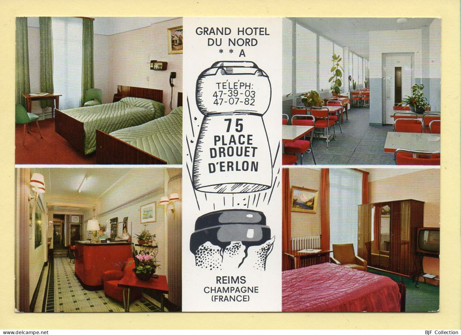 51. REIMS – Grand Hotel Du Nord / 75 Place Drouet D'Erlon / Multivues / Bouchon (voir Scan Recto/verso) - Reims