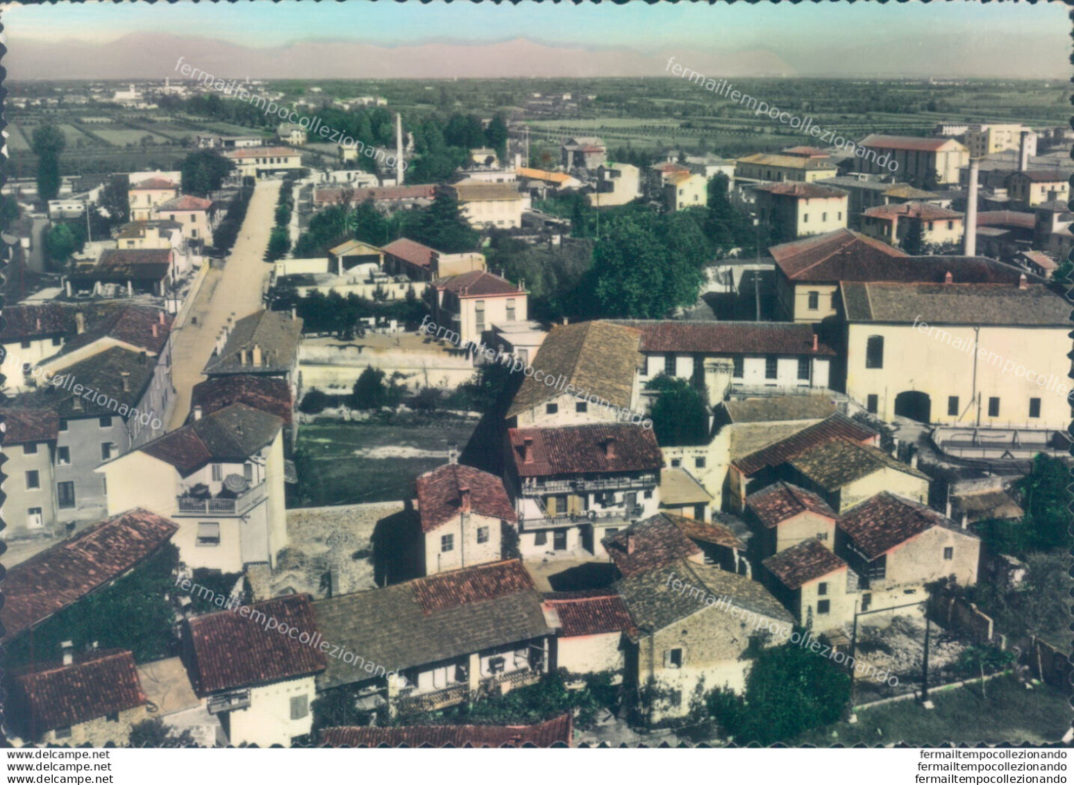 V223 Cartolina Codroipo Panorama Con  La Stazione Verso Goricizza Udine - Udine