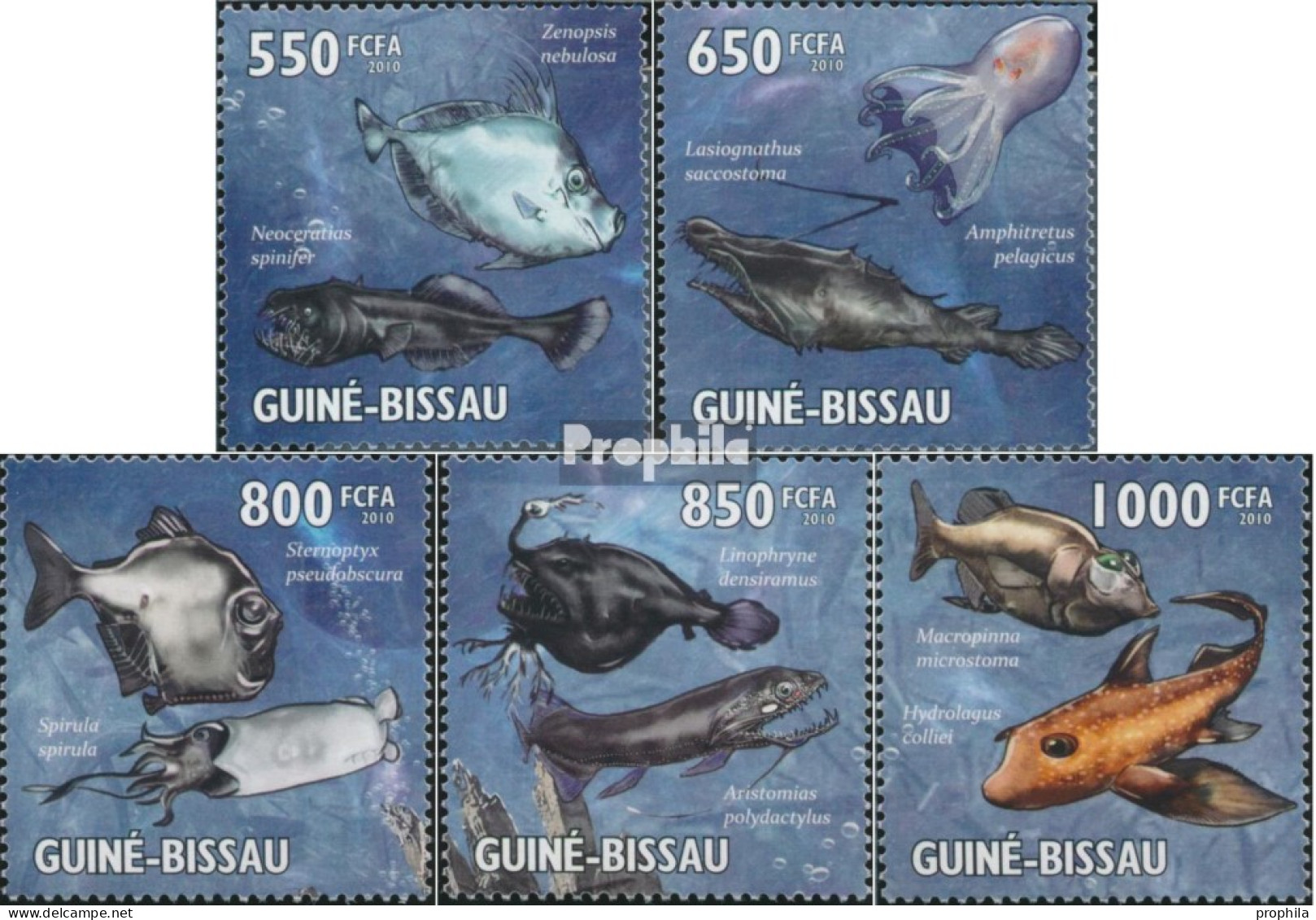 Guinea-Bissau 4629-4633 (kompl. Ausgabe) Postfrisch 2010 Meerestiere - Guinea-Bissau