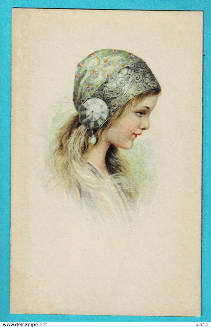 * Fantaisie - Fantasy - Fantasie (Femme - Woman) * (Wenau - Brabant, Nr 1795) Vrouw, Portrait, Couleur, Unique, Old - Frauen