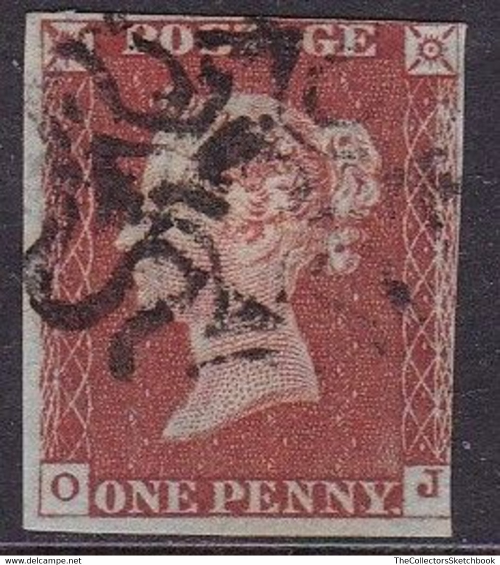 GB Line Engraved  Victoria Imperf Penny Red .(OJ)   Good Used - Oblitérés