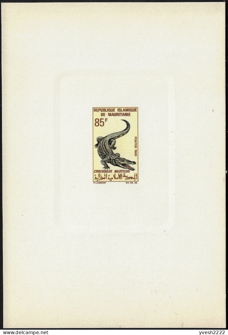 Mauritanie 1969 Y&T 267 Sur Feuillet De Luxe. Crocodile Du Nil (Crocodylus Niloticus) - Andere & Zonder Classificatie